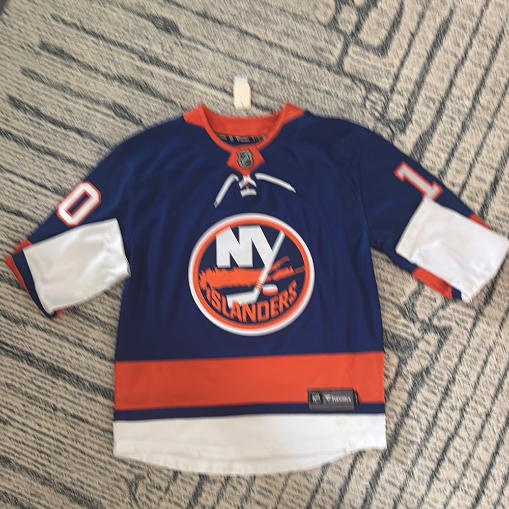 Fanatics NY Islanders Anthony Duvalier Blue and Orange Hockey Jersey
